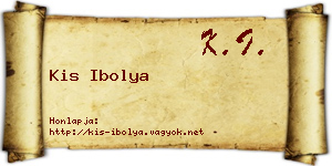 Kis Ibolya névjegykártya